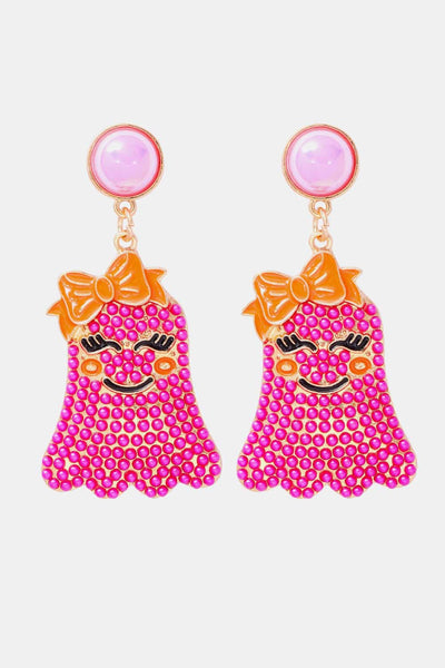 Smiling Ghost Shape Synthetic Pearl Earrings - Style Chic Couture