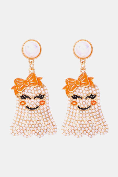 Smiling Ghost Shape Synthetic Pearl Earrings - Style Chic Couture