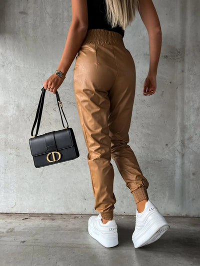 Smocked High Waist Pants with Pockets - Style Chic Couture