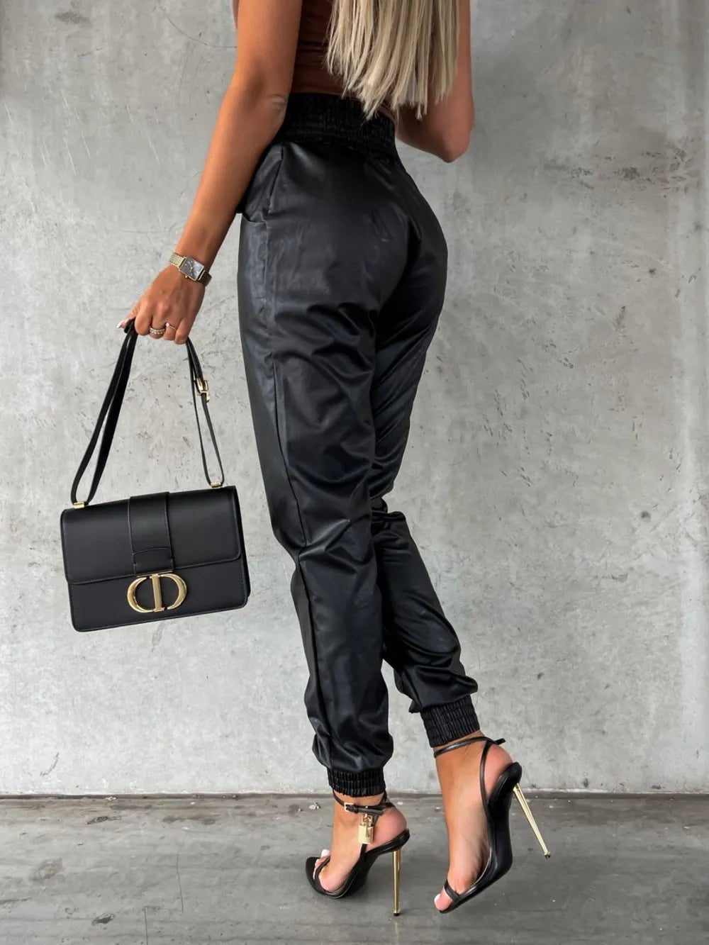 Smocked High Waist Pants with Pockets - Style Chic Couture