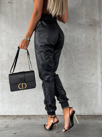 Smocked High Waist Pants with Pockets - Style Chic Couture