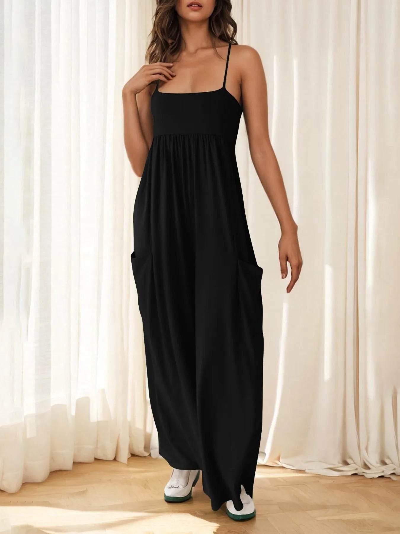 Spaghetti Strap Wide Leg Jumpsuit - Style Chic Couture