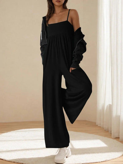 Spaghetti Strap Wide Leg Jumpsuit - Style Chic Couture