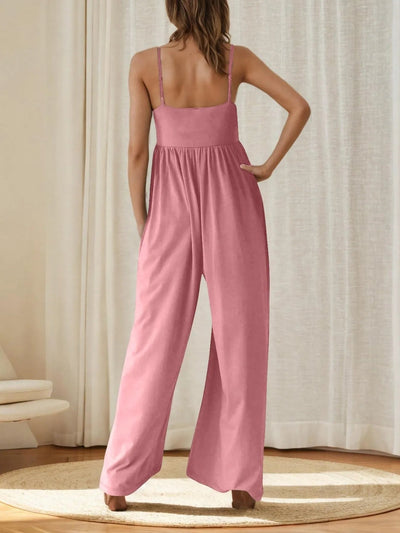 Spaghetti Strap Wide Leg Jumpsuit - Style Chic Couture