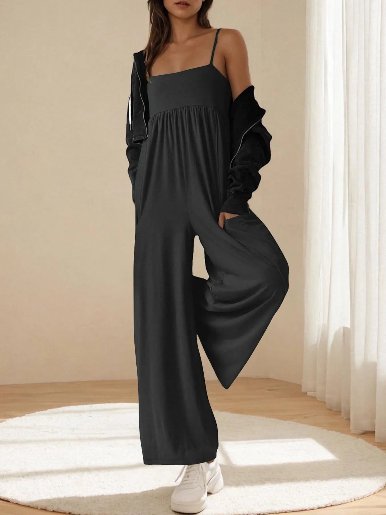 Spaghetti Strap Wide Leg Jumpsuit - Style Chic Couture