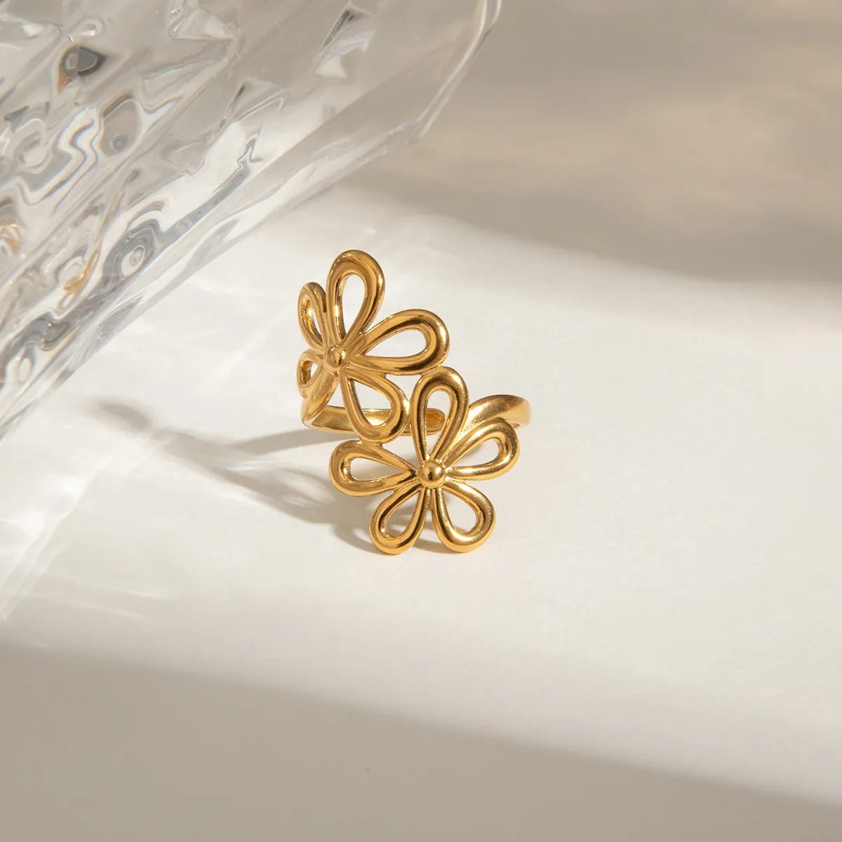 Stainless Steel Flower Ring - Style Chic Couture