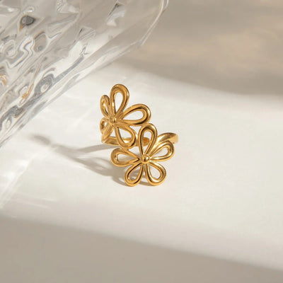 Stainless Steel Flower Ring - Style Chic Couture