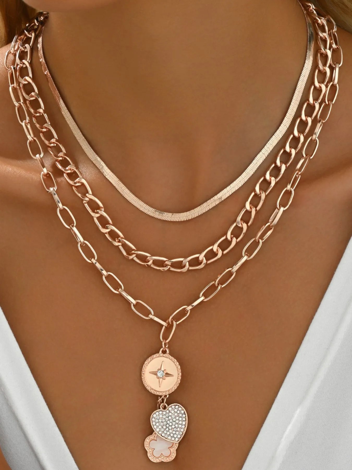 Stainless Steel Layered Necklace - Style Chic Couture