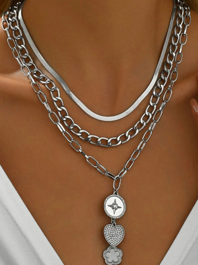 Stainless Steel Layered Necklace - Style Chic Couture