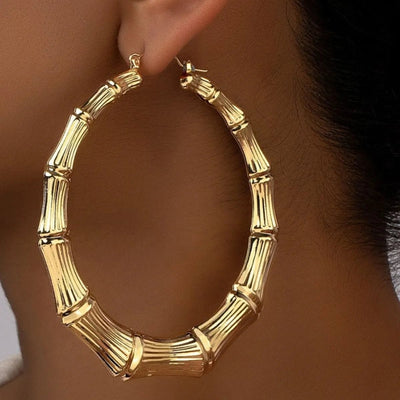 Stainless Steel Textured Hoop Earrings - Style Chic Couture