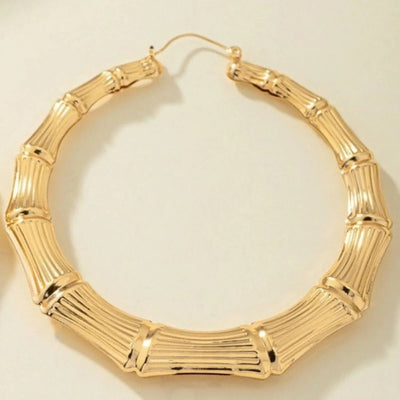 Stainless Steel Textured Hoop Earrings - Style Chic Couture