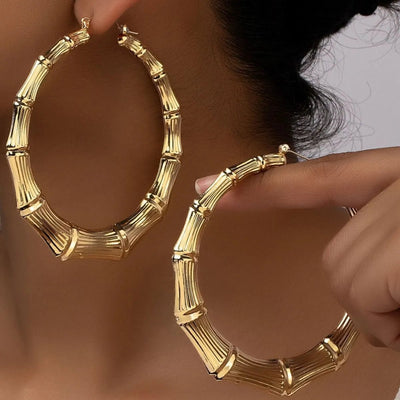 Stainless Steel Textured Hoop Earrings - Style Chic Couture