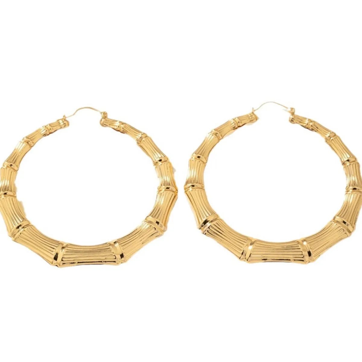 Stainless Steel Textured Hoop Earrings - Style Chic Couture