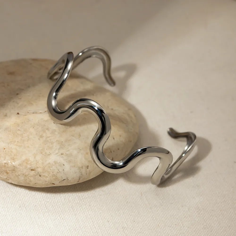 Stainless Steel Wave Shape Bracelet - Style Chic Couture