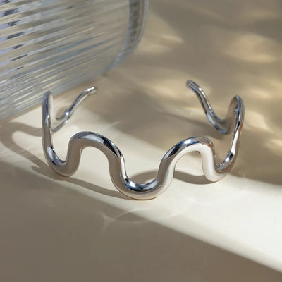 Stainless Steel Wave Shape Bracelet - Style Chic Couture