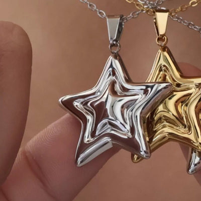 Stainless Steel Zircon Star Necklace - Style Chic Couture