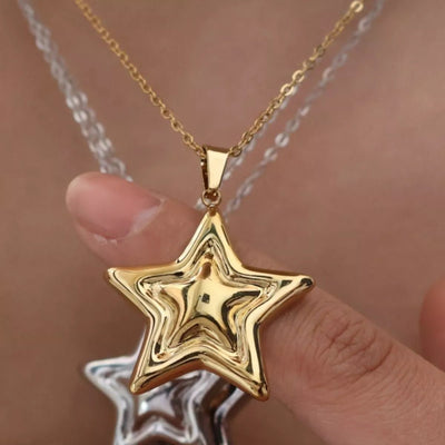 Stainless Steel Zircon Star Necklace - Style Chic Couture
