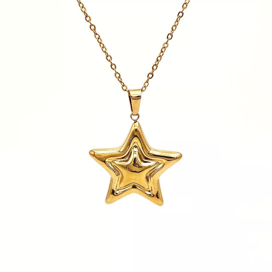 Stainless Steel Zircon Star Necklace - Style Chic Couture