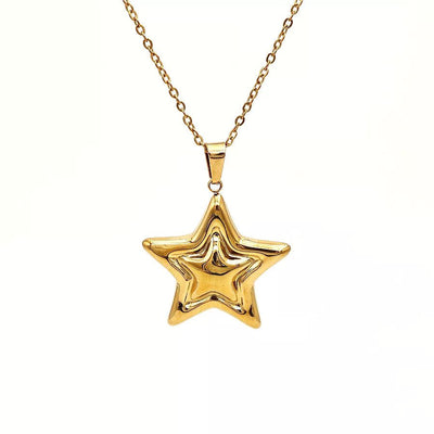 Stainless Steel Zircon Star Necklace - Style Chic Couture