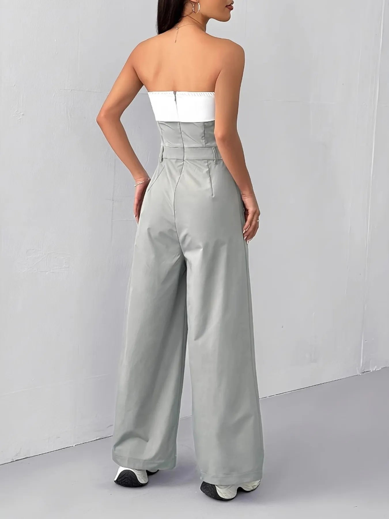 Strapless Color Block Wide Leg Jumpsuit - Style Chic Couture