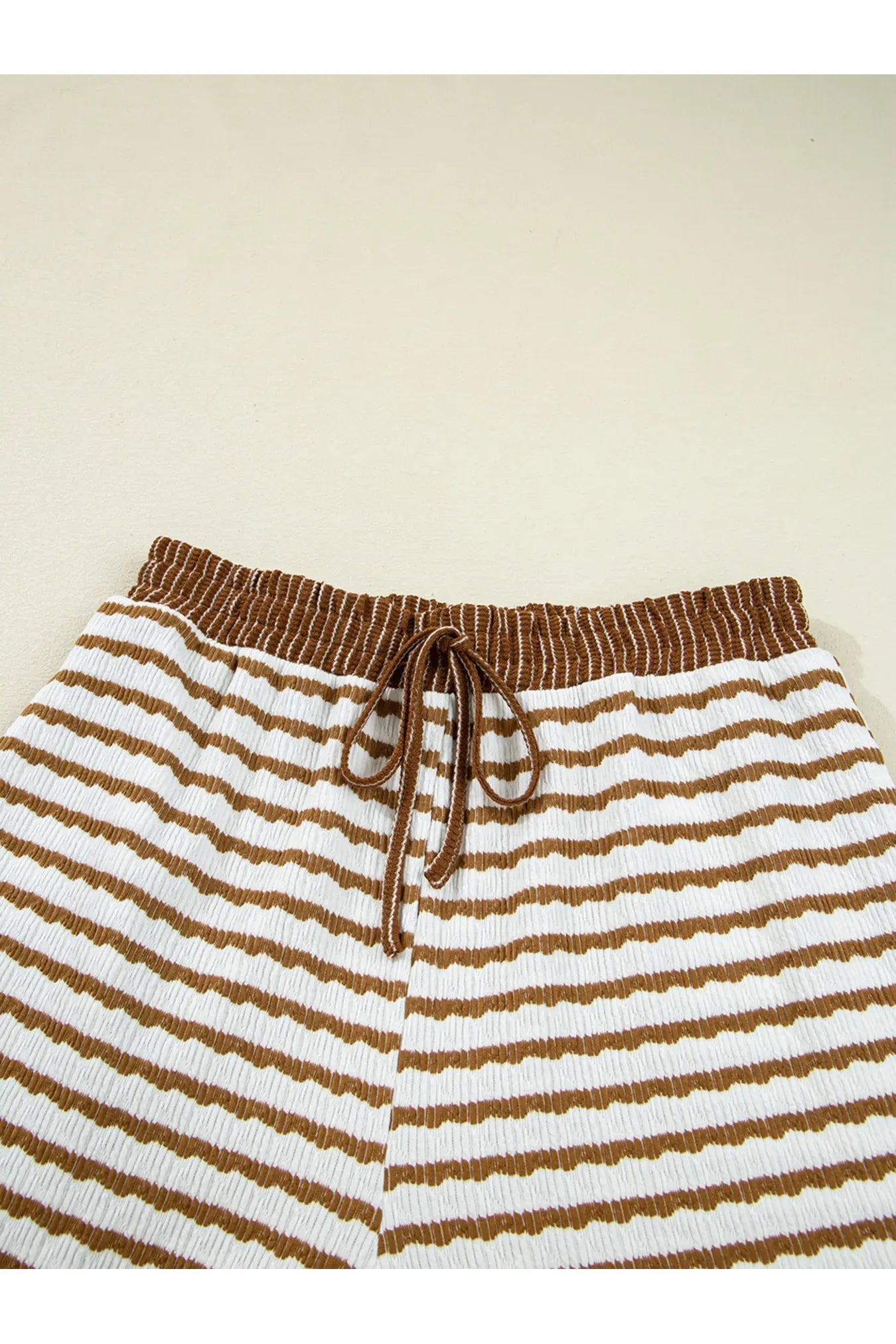 Stripe Collared Top and Drawstring Pant Set - Style Chic Couture