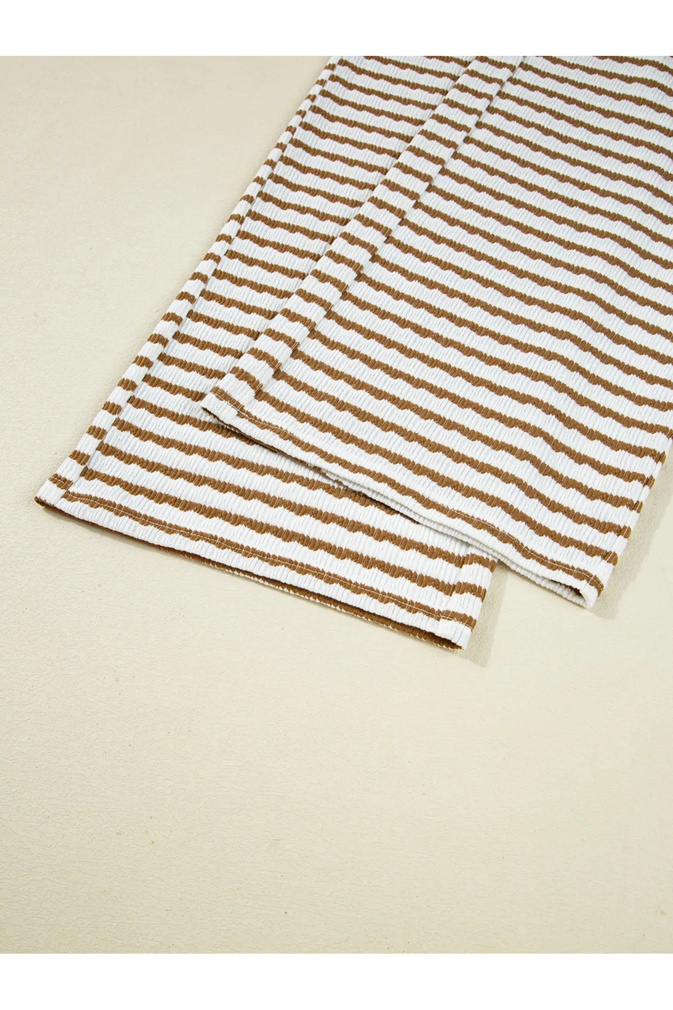 Stripe Collared Top and Drawstring Pant Set - Style Chic Couture