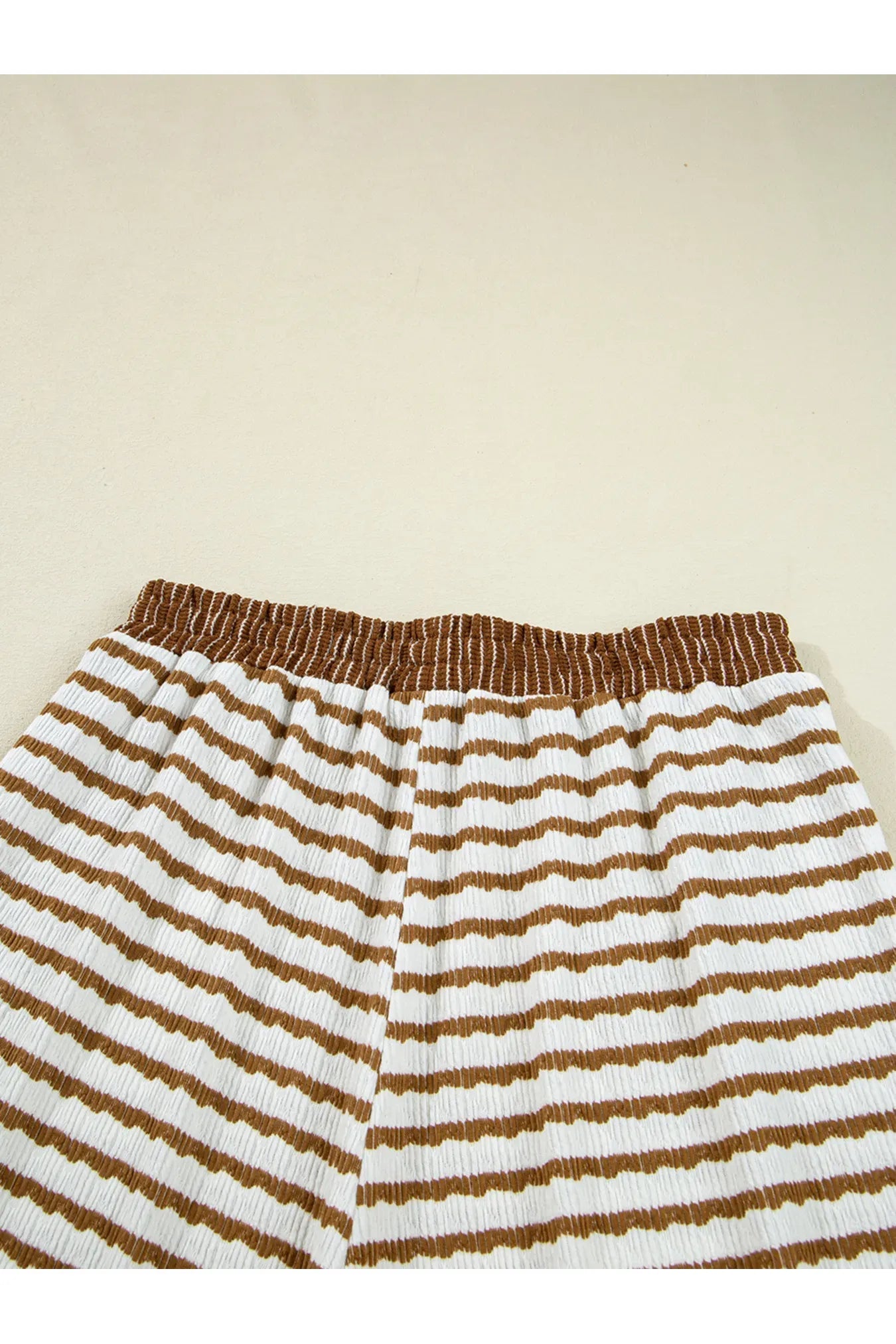 Stripe Collared Top and Drawstring Pant Set - Style Chic Couture