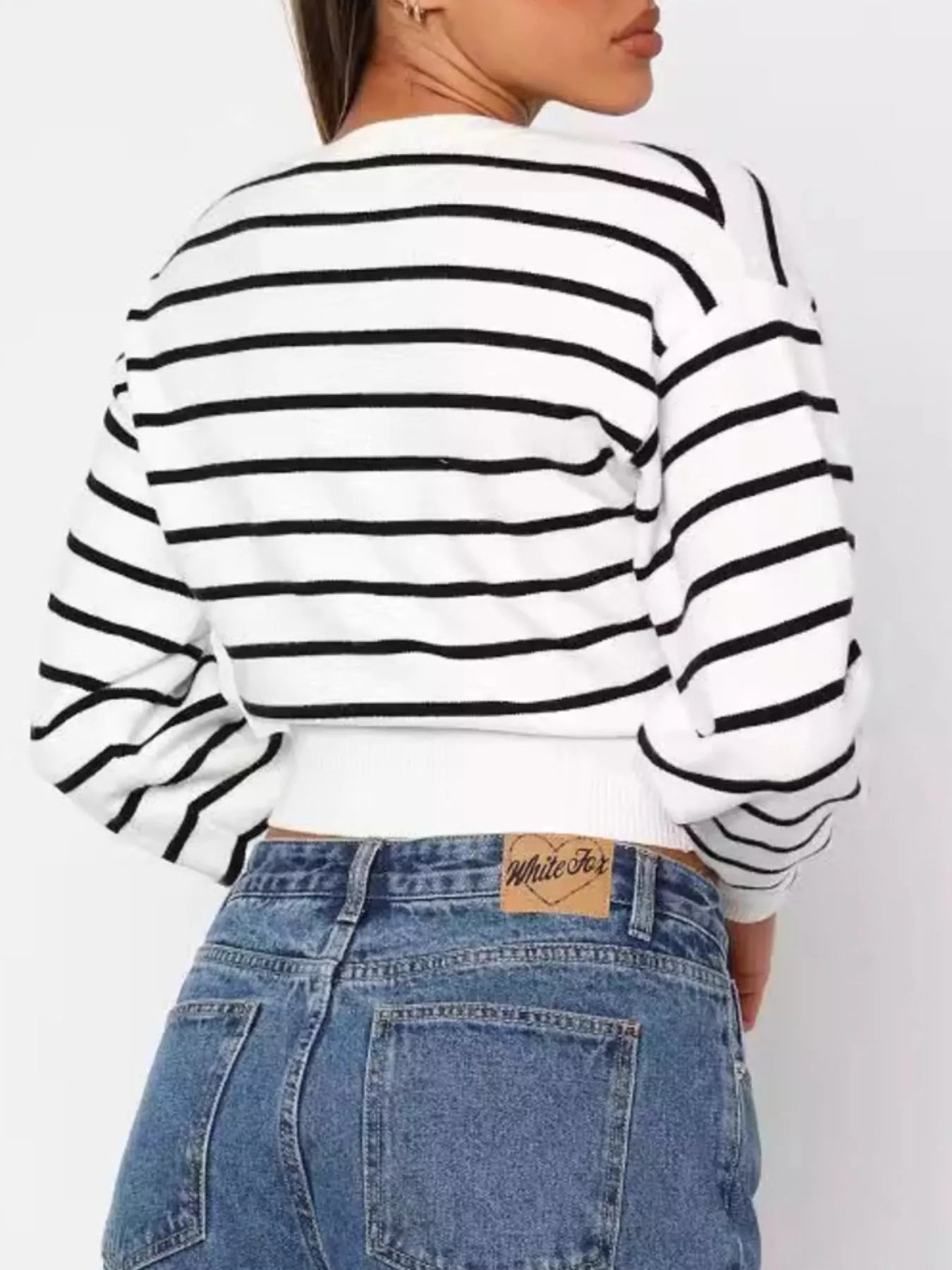 Striped Button Up Cardigan - Style Chic Couture