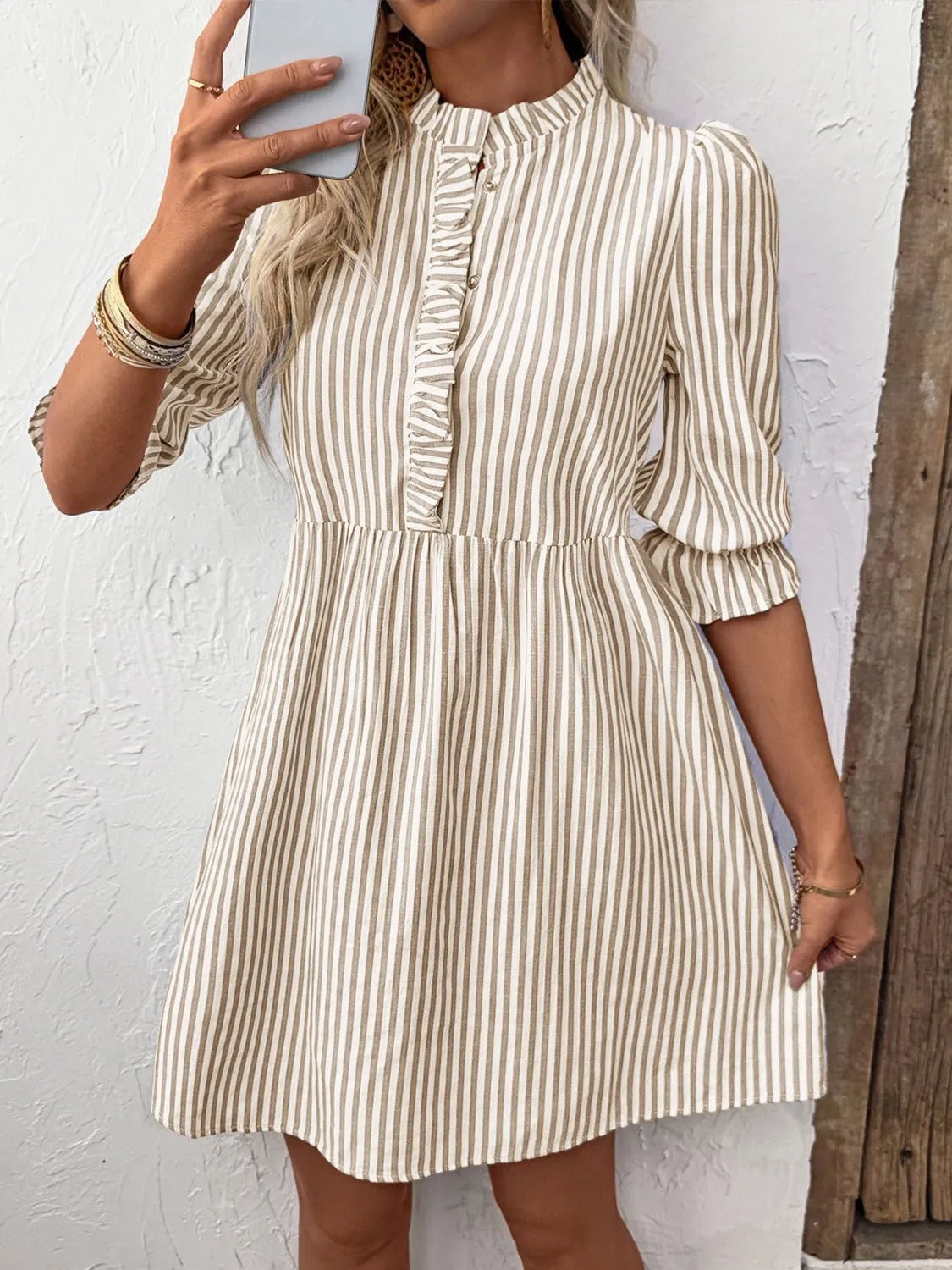 Striped Half Sleeve Dress - Style Chic Couture