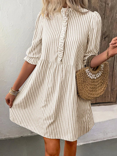 Striped Half Sleeve Dress - Style Chic Couture