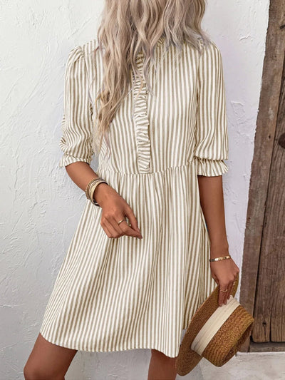 Striped Half Sleeve Dress - Style Chic Couture