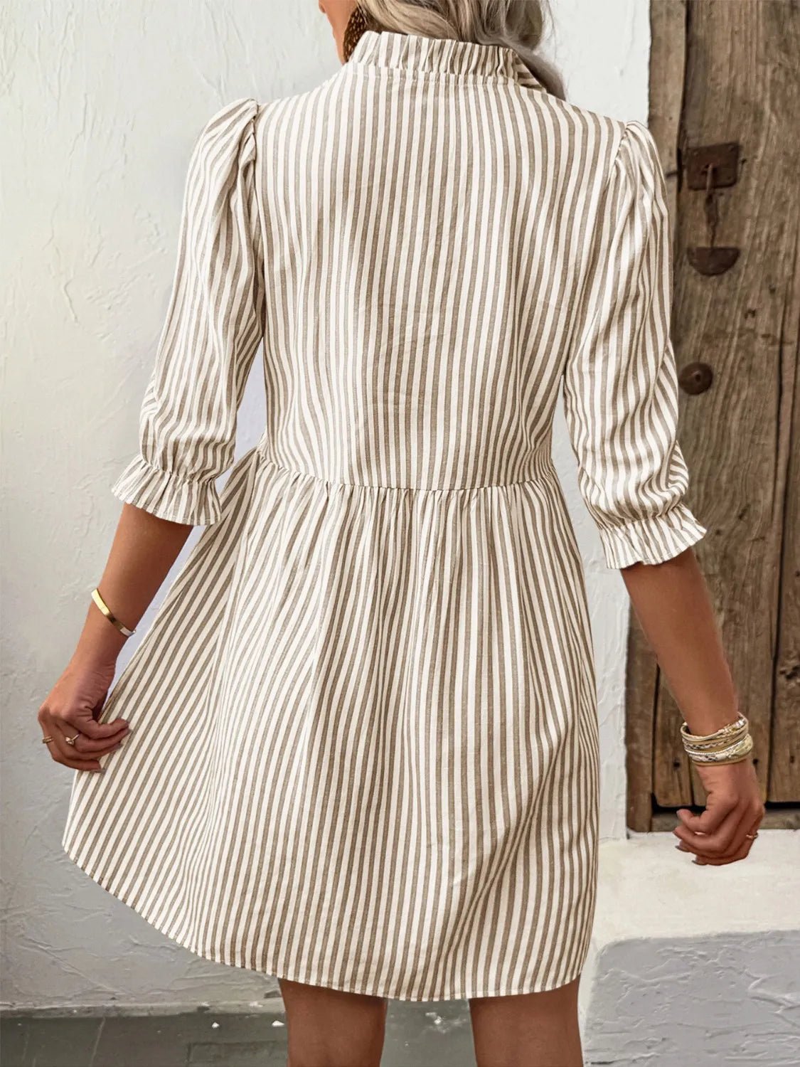 Striped Half Sleeve Dress - Style Chic Couture