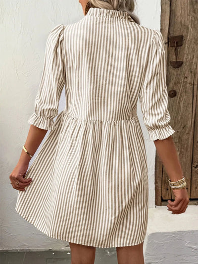 Striped Half Sleeve Dress - Style Chic Couture
