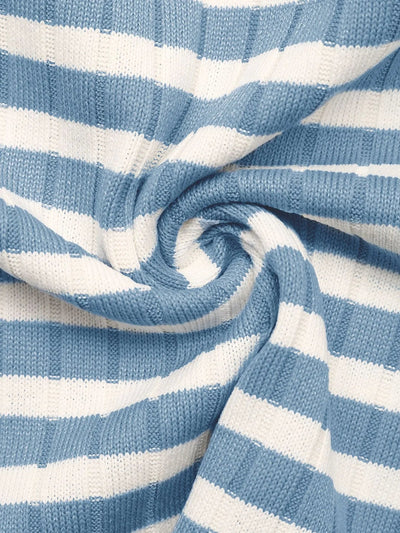 Cozy Striped Lounge Set with Square Neck & Long Sleeve