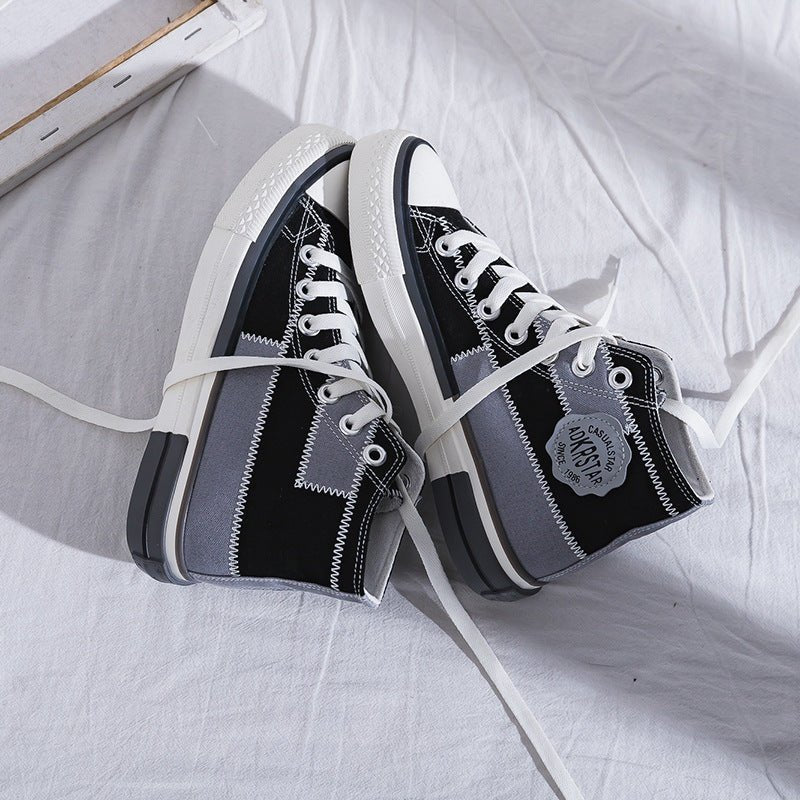 Stylish Lace - up Fabric High - top Everyday Sneakers - Style Chic Couture