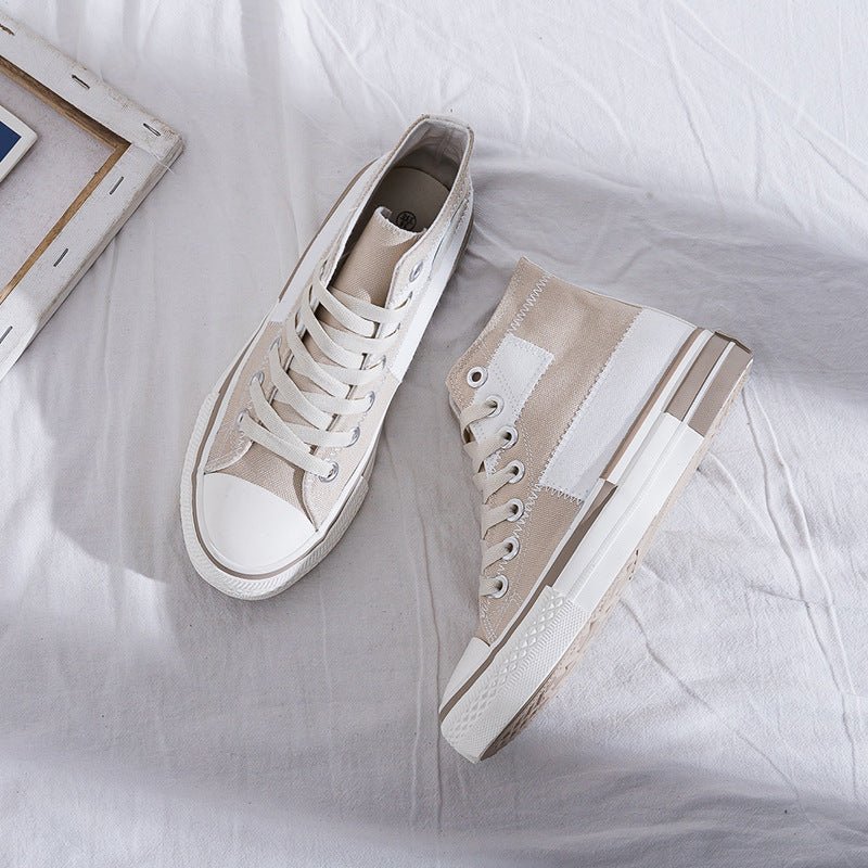 Stylish Lace - up Fabric High - top Everyday Sneakers - Style Chic Couture