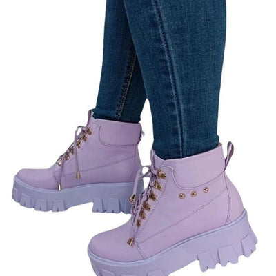 Stylish Women's Casual Lace - Up Ankle Boots - Style Chic Couture