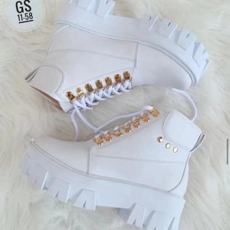 Stylish Women's Casual Lace - Up Ankle Boots - Style Chic Couture