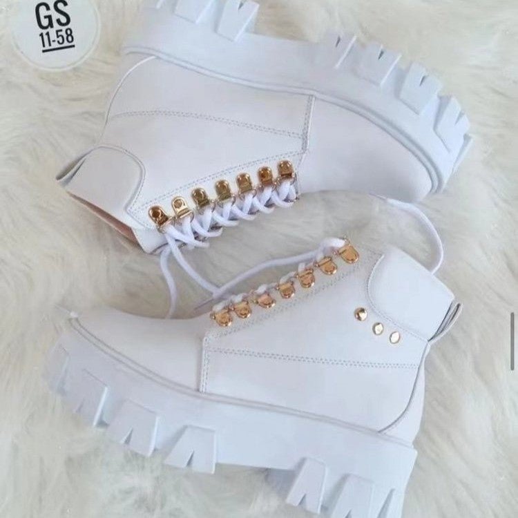 Stylish Women's Casual Lace - Up Ankle Boots - Style Chic Couture