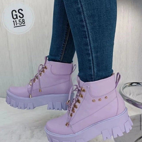 Stylish Women's Casual Lace-Up Ankle Boots
