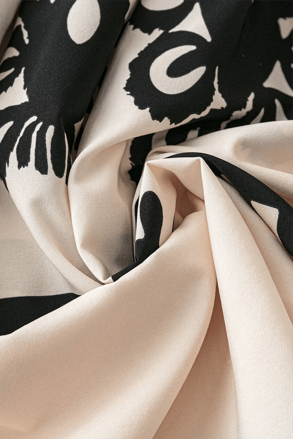 Tassel Printed Three - Quarter Sleeve Mini Dress - Style Chic Couture