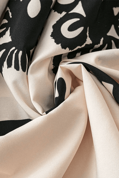 Tassel Printed Three - Quarter Sleeve Mini Dress - Style Chic Couture