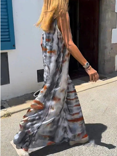 Tie - Dye V - Neck Maxi Cami Dress - Style Chic Couture