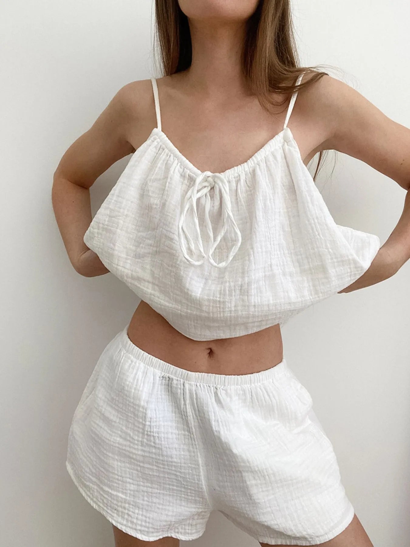 Tie Front Cami & Shorts Lounge Set