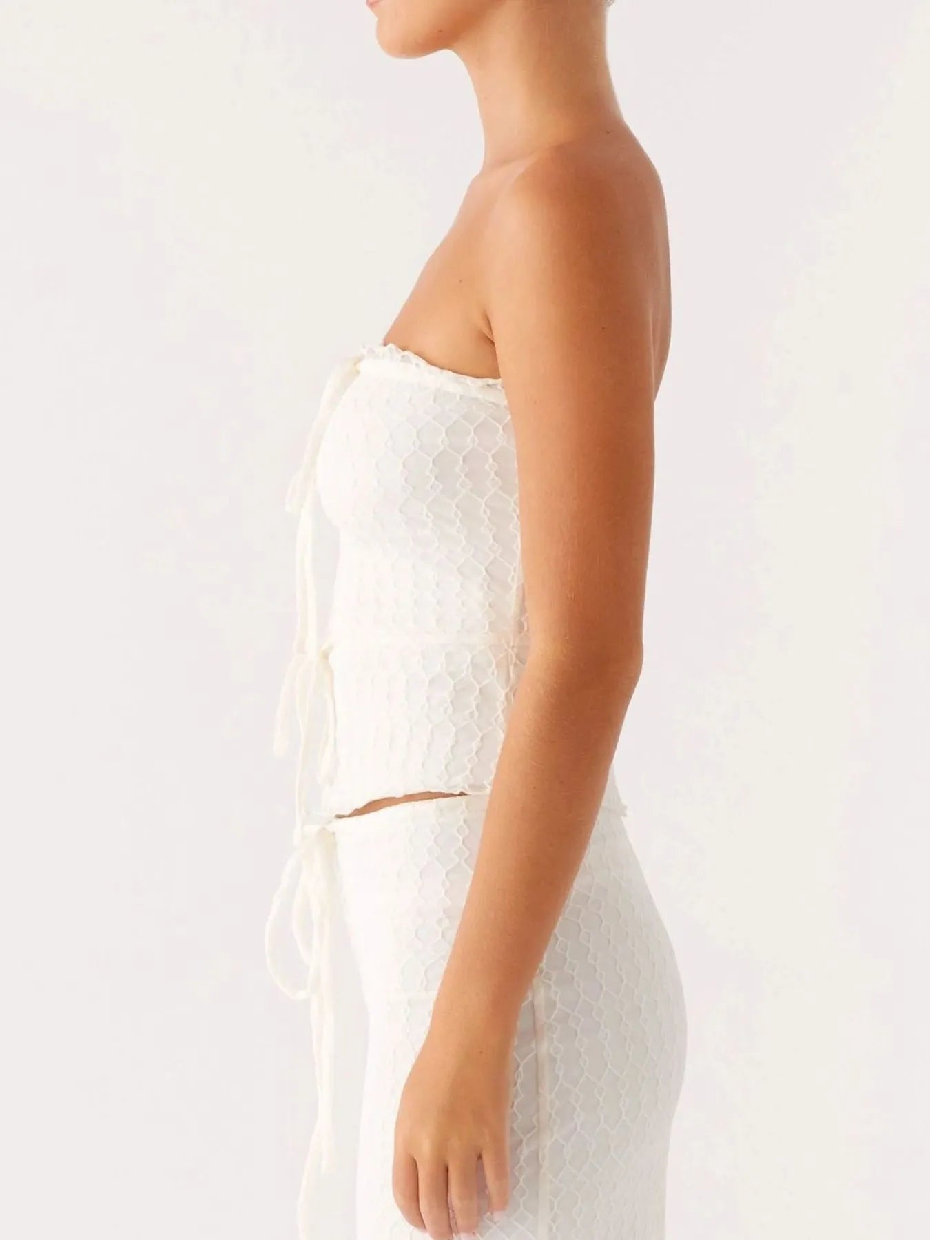 Tie Front Tube Top and Maxi Skirt Set - Style Chic Couture