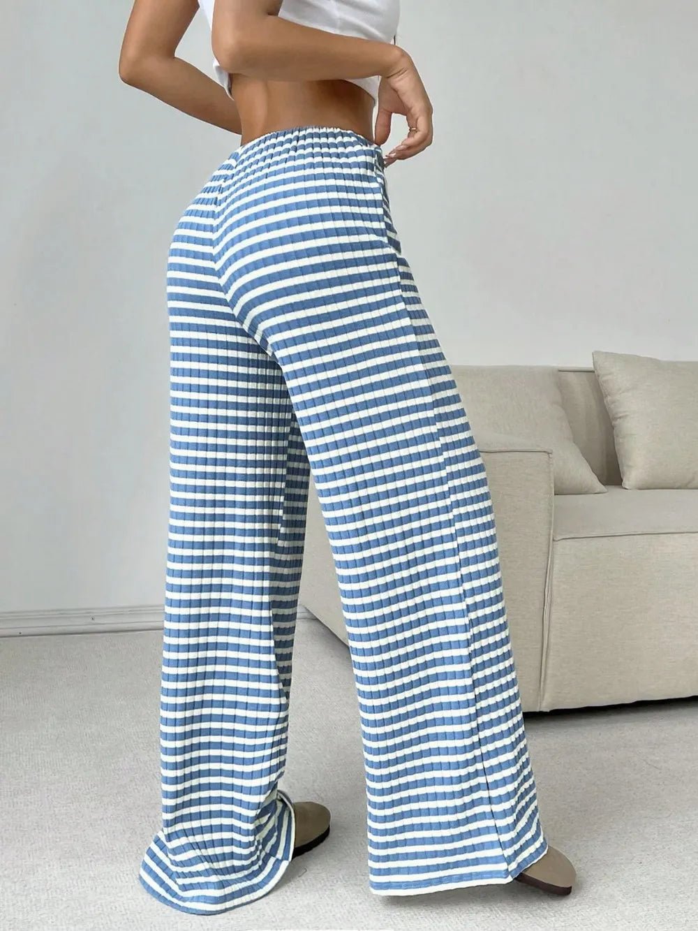 Tied Striped Wide Leg Pants - Style Chic Couture