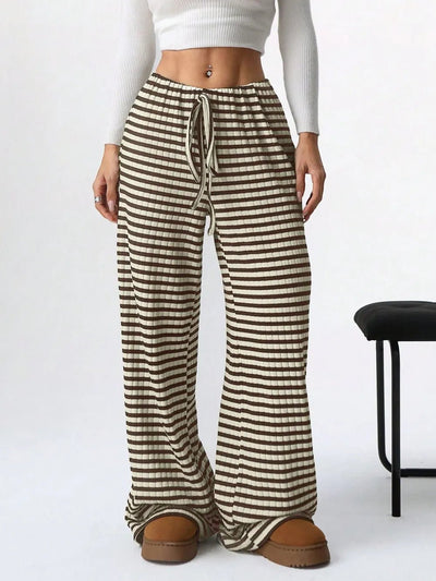 Tied Striped Wide Leg Pants - Style Chic Couture
