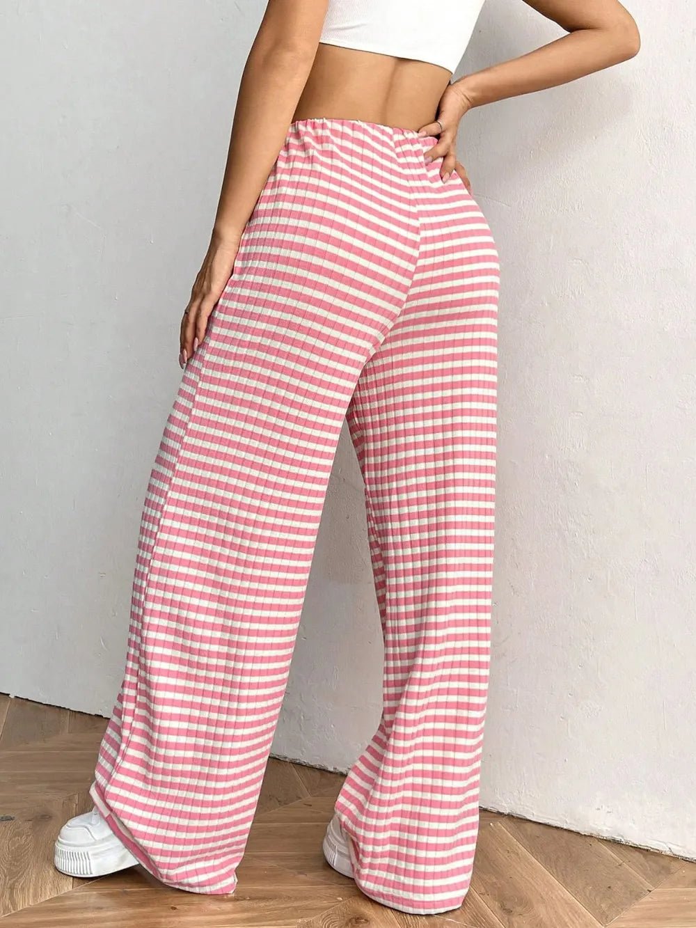 Tied Striped Wide Leg Pants - Style Chic Couture