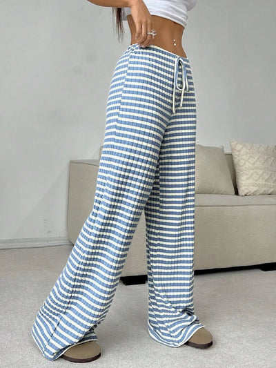 Tied Striped Wide Leg Pants - Style Chic Couture