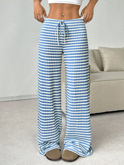 Tied Striped Wide Leg Pants - Style Chic Couture